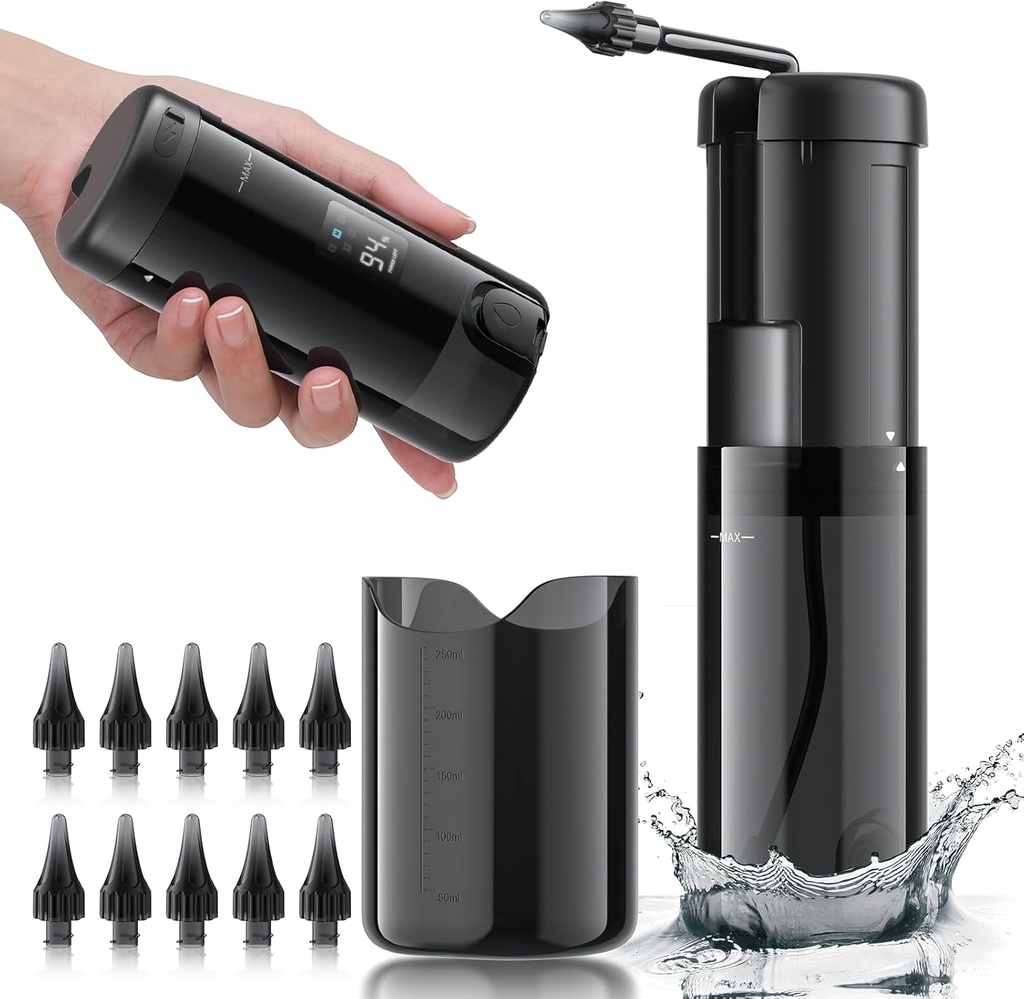 Ear Wax Removal - Electric Ear Cleaner, Ear Rengøring Kit med 5 trykmåtter, Sikker og effektiv Øre Rengøring Værktøj, Ear Vanding Flushing System med USB Genopladelig