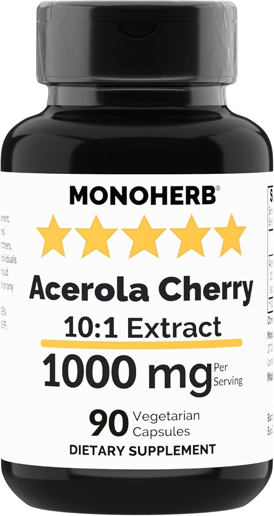 MONOHERB Acerola Cherry Extract 1000 mg - 90 Kapsler
