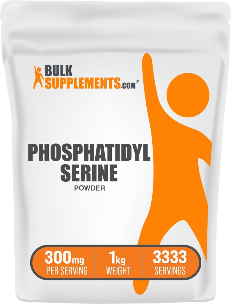 BulkSupplements.com Phosphatidylserine Powder - Phosphatidylserine Supplement, Sourced from Soy Beans - 300mg per Serving (60mg of Phosphatidylserine), 1kg (2.2 lbs) (Pack of 1)