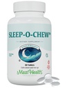 Maxi Health Sleep- O- Chew Strawberry Chewable Tablets med Magnesium, Inositol, L- Tryptophan, 3 mg Melatonin til søvnstøtte - Ikke Habit Forming Sleep Aid til voksne, Kosher Sleep Supplement, 60 Greve
