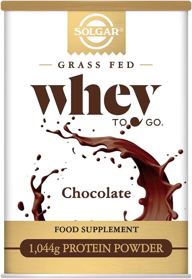 Solgar Whey To Go Protein Powder, Chokolade, 42 oz - Isolere og koncentrere - Blander nemt for Glat Smag - Glutenfri - 20g Protein per servering