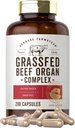 Carlyle Grass Fed Oksekød orgel Complex 124; 200 Capsules ttesmå 124; Pasture Raised, Grain Free Supplement 124; med udtørret lever, Nyre, Pancreas, Heart, Milten Buddy 124; Non-GMO, Gluten Free Buddy 124; af Herbage Farmstead