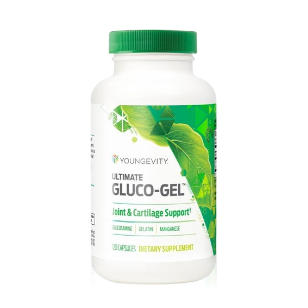 Youngevity Ultimate Gluco- Gel ™ - Joint og Cartiage Support med Glucosamin Sulfate og Gelatine - 120 kapsler