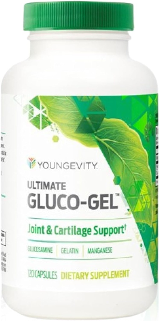 Youngevity Ultimate Gluco- Gel ™ - Joint og Cartiage Support med Glucosamin Sulfate og Gelatine - 120 kapsler