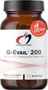 Design for sundhed Q- Evail 200- 200mg CoQ10 Højt biotilgængeligt Ubiquinon - Coenzym Q10 med MCT + blandede tocopheroler til at fremme Superior Absorption - Non- GMO (60 Softgel)