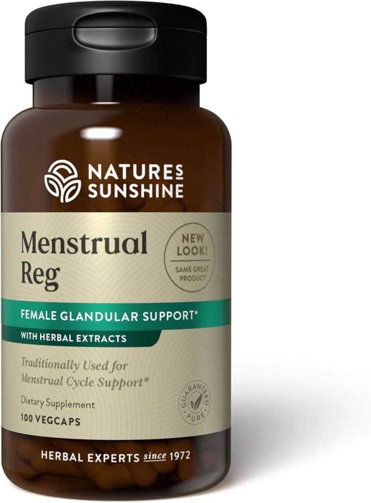 Nature 's Sunshine Menstrual Reg, 100 Kapsler, Kosher Buddy 124; Urtetilskud Hjælper Opretholde Hormone Balance og fremmer en mere behagelig menstruationscyklus