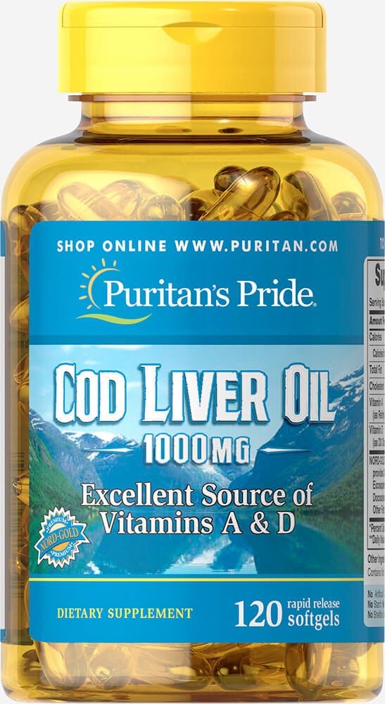 Puritans Pride Cod Lever Oil, 1000 Mg, 120 Greve