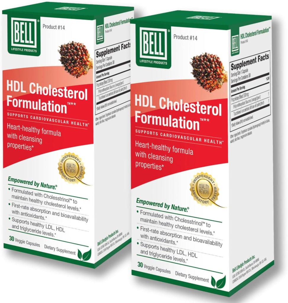 Bell HDL Cholesterol Formulering ™, Cholesterol Health Supplement - Cholesterol Lowning Kosttilskud, Unique Blend, for kvinder og mænd