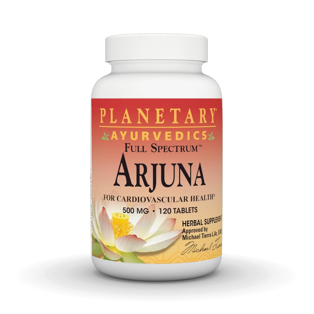 PLANETÆR HERBALS Arjuna Full Spectrum Ayurvedic Nutritional Supplement, 550 Mg, 120 Greve