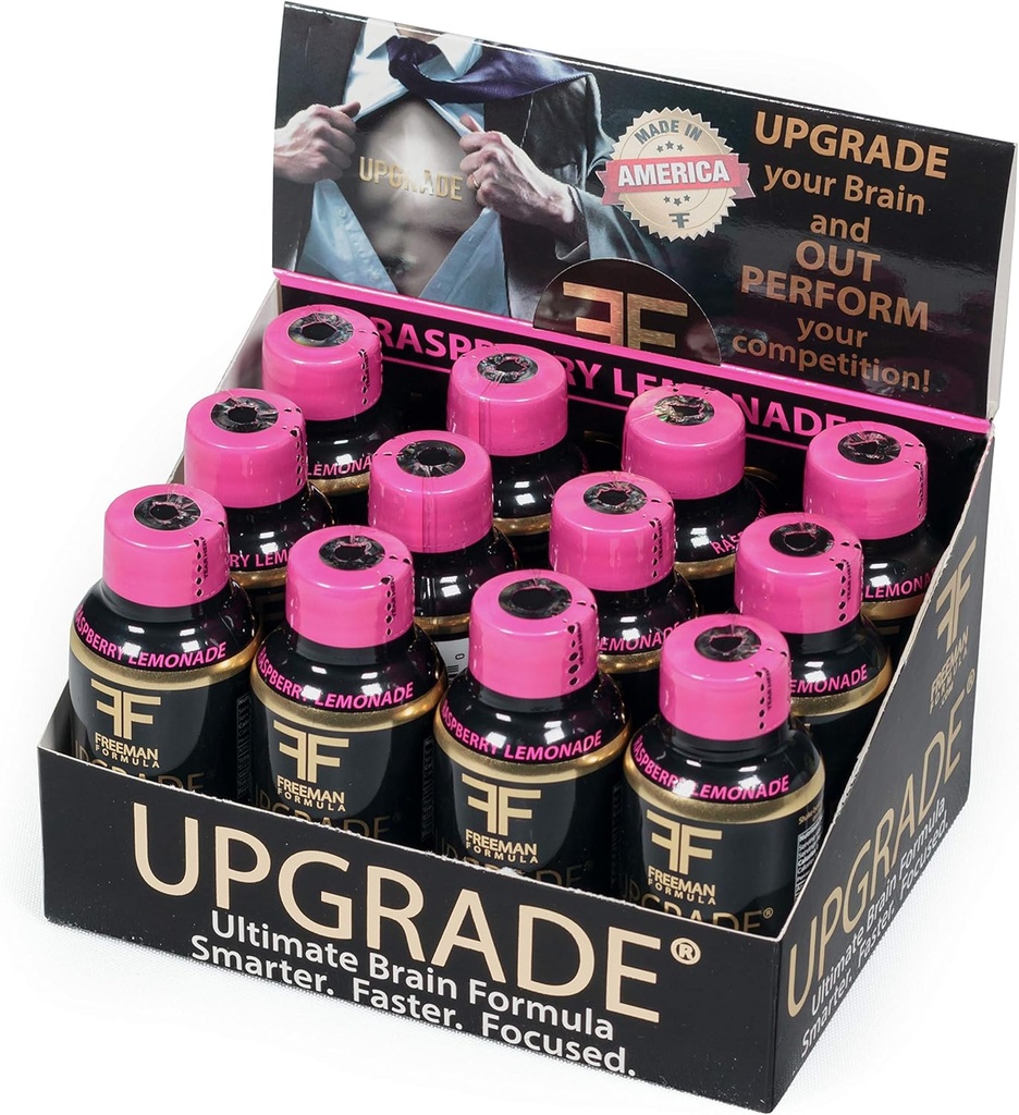 Opgradering af hjerne supplement - Forbedrer hukommelse, koncentration, Focus & Clarity - Proprietary Blend of AAKG med Beta Alanine, Alpha GPC, Green Tea & Ginkgo Biloba-2 Fl oz (12 Pack)