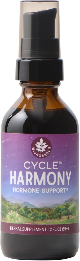 WishGarden Urter Cycle Harmony Hormone Support - Plant- Based Herbal Supplement w / Vitex & Wild Yam Understøtter normal menstruationscyklus & Hormone- Based Issues, PMS, uregelmæssige cykler, Ovulation Issues, 2oz