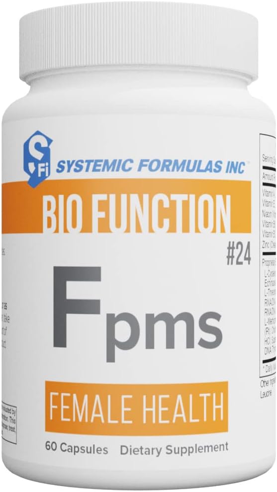 Systemiske formler Bio funktion Fpms Kvindelig sundhed - 60 kapsler. PMS Relief PMS Supplement PMS Vitamin til PMS Vitamin Kosttilskud til kvinder PMS Support til kvinder Periode Vitamin