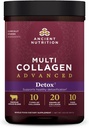 Ancient Nutrition Advanced Multi Collagen Protein Powder Cleanse & Detox, Unflavored, 36 Servere