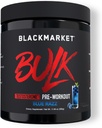 BLACKMARKET Bulk Pre Workout - Preworkout Energy Drink for Men 30 Servings - Pre-Workout Drink Powder with Creatine (Blue Razz)