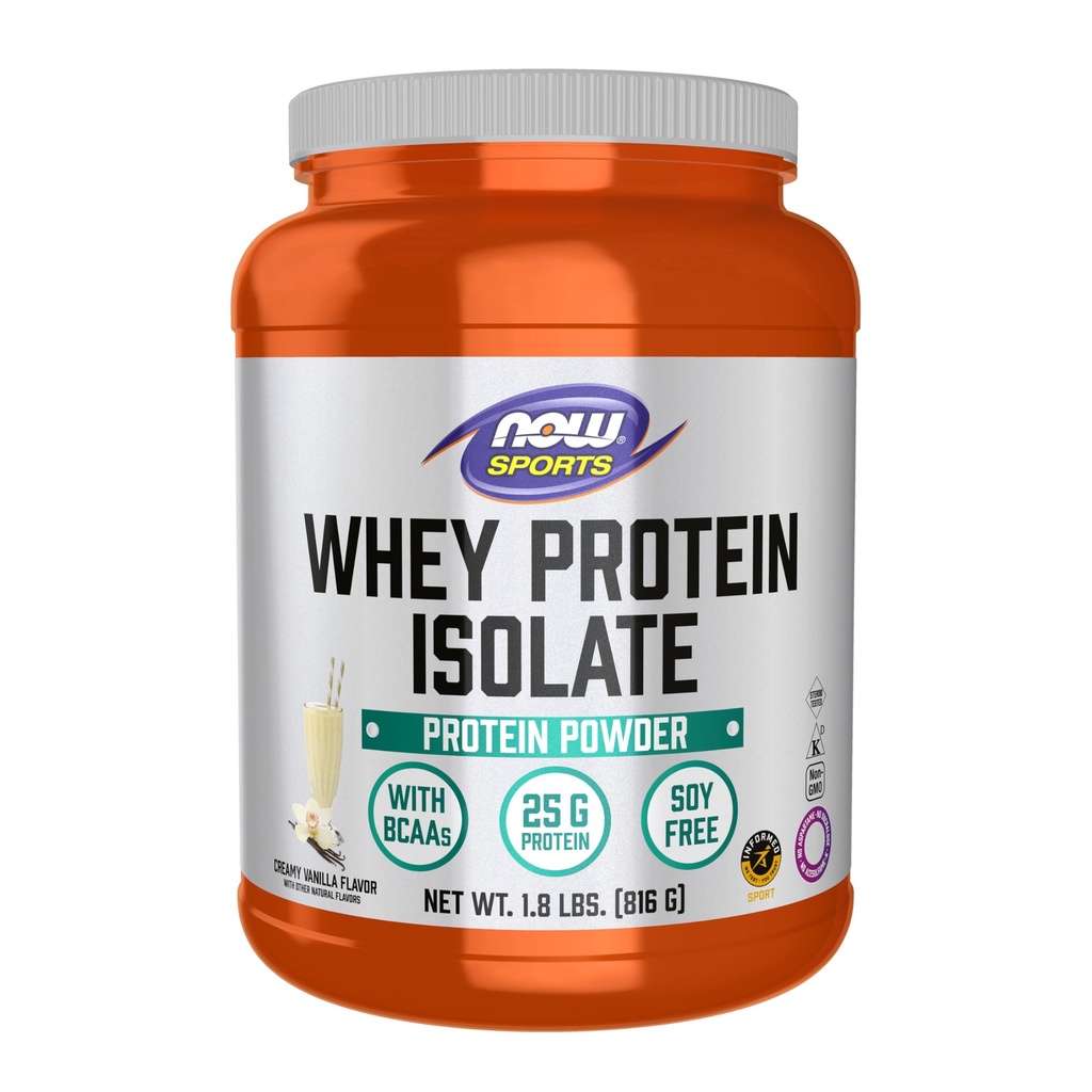 Now Foods Sports Nutrition, Whey Protein Isolate, 25 G Med BCAA, Creamy Vanilla Powder, 1,8 - Pound