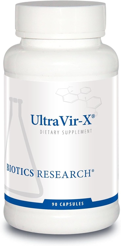 Bioteknologi Forskning UltraVir- X - Bedste immunforsvar supplement, C-vitamin, zink, Maitake Mushroom, Astragalus, High Flavonoid indhold, understøtter sunde veje for voksne - 90 Kapsler
