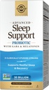 Solgar Advanced Sleep Support Probiotisk med GABA & Melatonin, 30 Vegansk Kapsler - 30 Millioner CFU - 5 Clinically-Studied Strops - Support for Restain Sleep & Recovery - Non- GMO & Vegan, 30 Servere