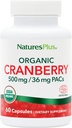 NaturePlus Organic Cranberry 500 mg - 60 kapsler - Hjælper med at fremme sund urinarisk Tract - USDA Certified Organic, Vegan, Gluten Free, Non- GMO - 30 Servere