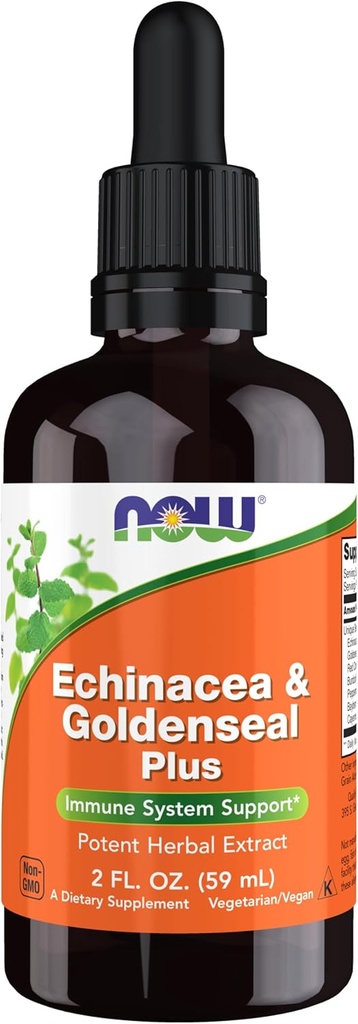 NOW Foods Supplements, Echinacea & Goldenseal Plus with Dropper, Immune System Support*, 2-Ounce