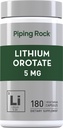 Piping Rock Lithium Orotation Supplement: 124; 5mg; 124; 180 Kapsler: 124; Non- GMO, Gluten Free