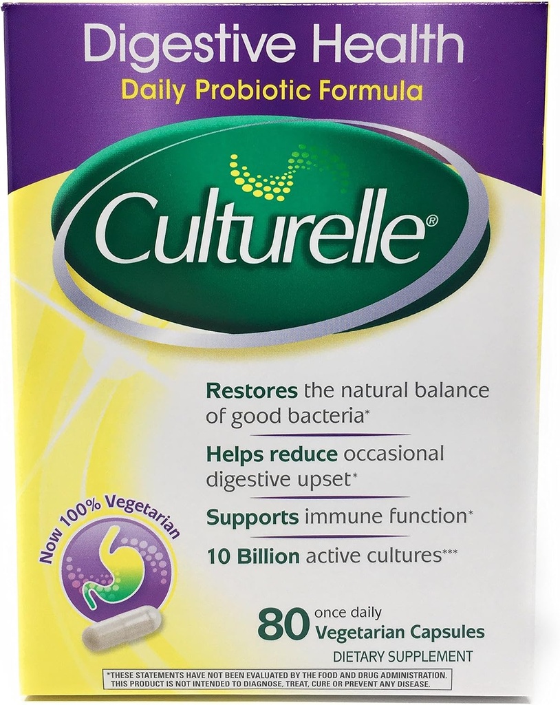 Culturelle Digestive Health Probiotic - 2 Boxes, 80 Capsules Each