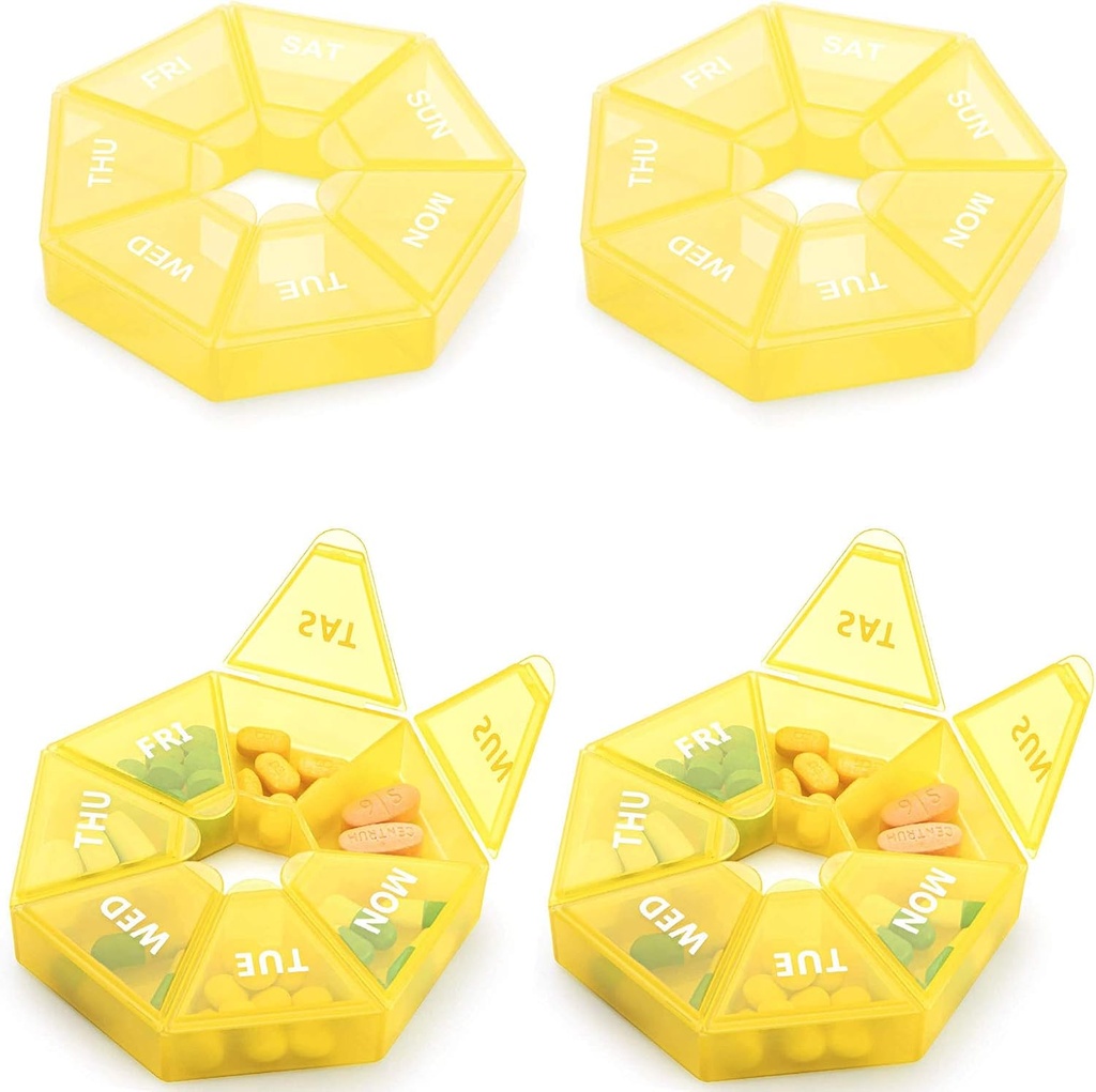 Ugentlig Pill Organizer Stor 7 dages Pill Box Organizer Daglig medicin sag for Vitamin Fish Oil Pills Kosttilskud Gigt Venlig