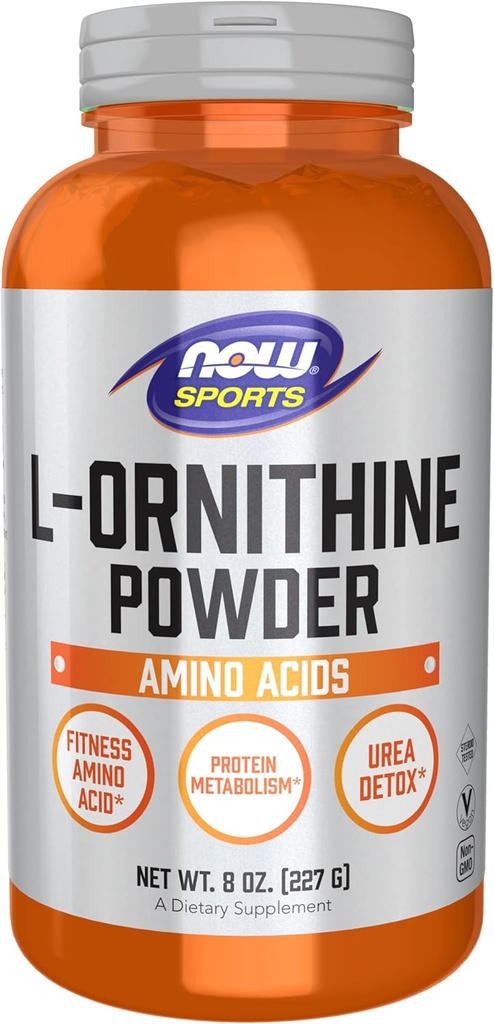 Now Foods Sports Nutrition, L- Ornithine Powder, Protein Metabolisme * og Urea Detox *, Aminosyrer, 8-Ounce