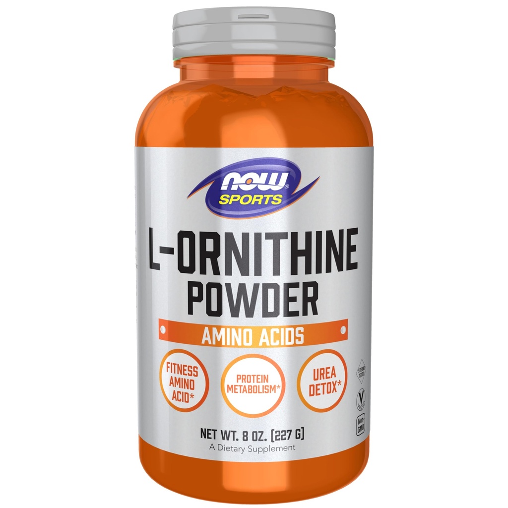 Now Foods Sports Nutrition, L- Ornithine Powder, Protein Metabolisme * og Urea Detox *, Aminosyrer, 8-Ounce