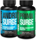 Jacked Factory Testosterone Booster for Men | Estrogen Blocker with Tongkat Ali - Androsurge Anti-Estrogen + Primasurge Natural Test Booster - for Muscle Growth, Vitality, Energy, 30 Day Supply