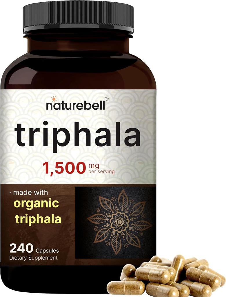 NatureBell Triphala Kapsler Supplement, 1.500mg Per Serving