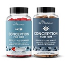 Eu Natural Conception for Him Capsules and Conception for Her Gummies Bundle - Fertility Supplements for Men and Women - 60 Ct Capsules & 75 Ct Gummies