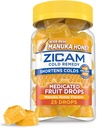 Zicam Cold Remedy Zink Medicated Fruit Drops, Manuka Honey Flavor, Homøopatisk, Cold Shortening Medicine, Shortens Cold Varighed, 25 Greve
