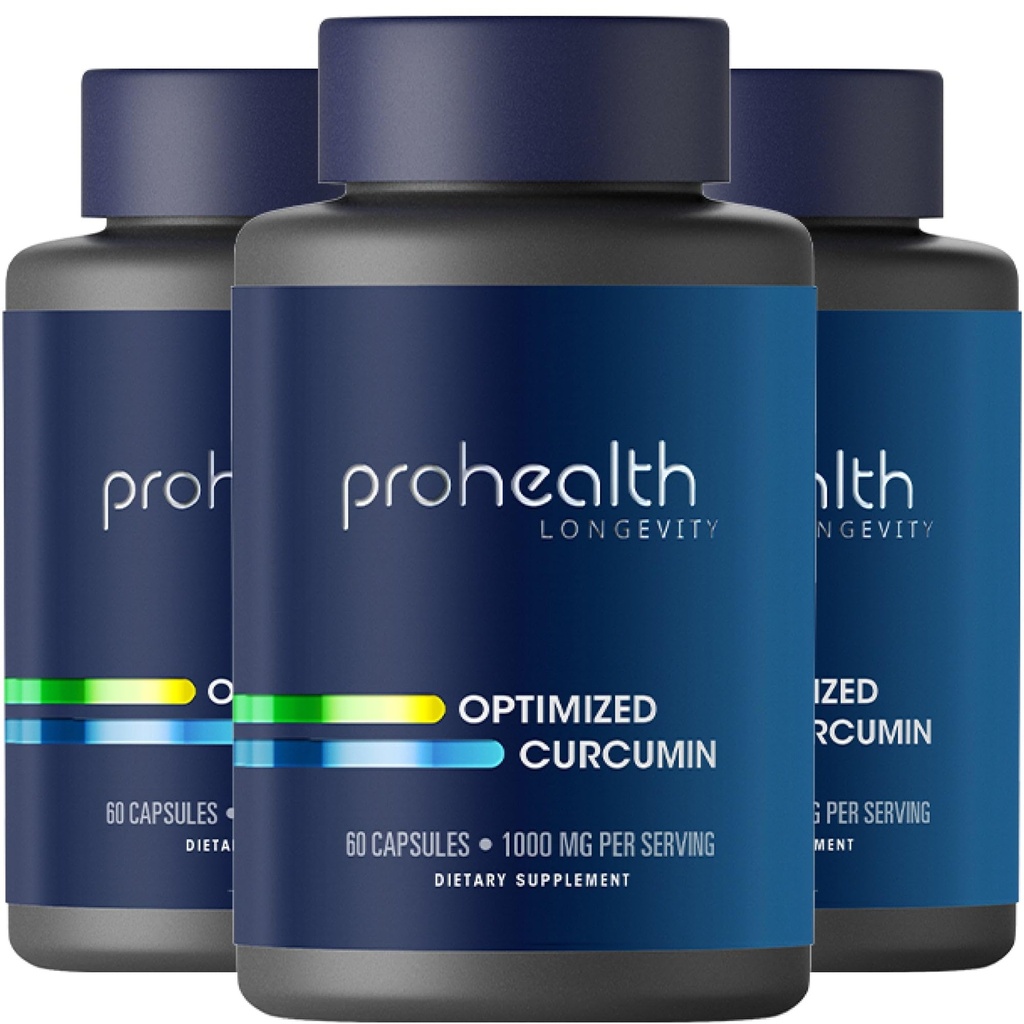 ProHealth Gurkemeje Curcumin Supplement: 285 gange mere Biotilgængelig - Udviklet af Neuroforskere. 1000 mg Koncentreret Longvida Curcumin Extract Per Serving (60 x 500 mg kapsler Per flaske) (3 Pack)
