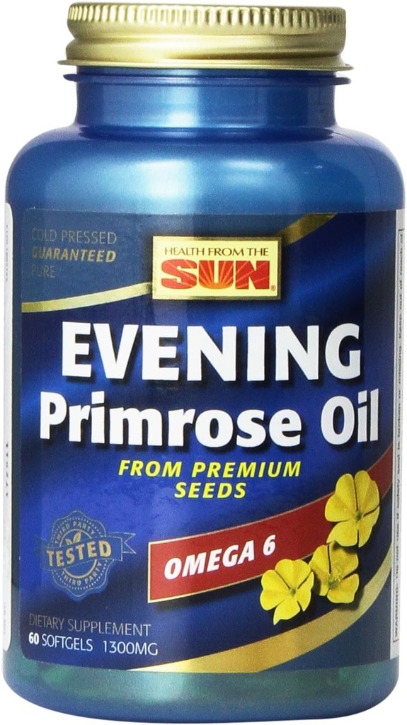 Sundhed fra The Sun Aften Primrose Oil 1300 Mg, 60- Greve (pakke med 2)