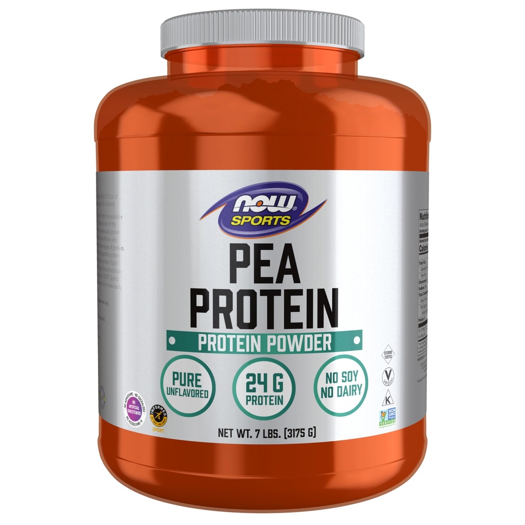 Now Foods Sports Nutrition, Pea Protein 24 g, Hurtig Absorbing, Unflavored Powder, 7-pound