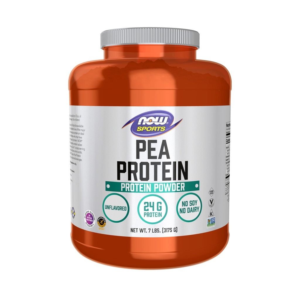 Now Foods Sports Nutrition, Pea Protein 24 g, Hurtig Absorbing, Unflavored Powder, 7-pound