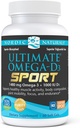 Nordic Naturals Ultimate Omega- D3 Sport, Lemon - 60 Soft Gels - 1480 mg Omega-3 + 1000 IE D3 - NSF Certified - Understøtter Muscle, Bones, Focus & Endurance - 30 Servere