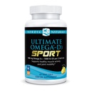 Nordic Naturals Ultimate Omega- D3 Sport, Lemon - 60 Soft Gels - 1480 mg Omega-3 + 1000 IE D3 - NSF Certified - Understøtter Muscle, Bones, Focus & Endurance - 30 Servere