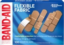 Band- Aid Brand Fleksible Fabric Adhesive Bandages for Sårpleje & Førstehjælp, Assorterede størrelser, 100 ct