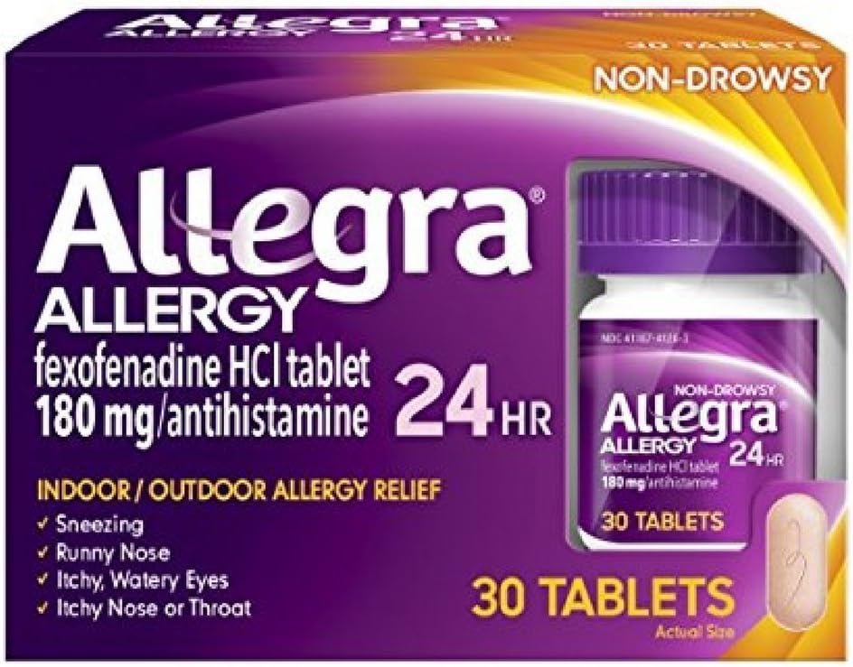 Allegra 24 timers allergitabletter 30 tabletter (pakke med 2)