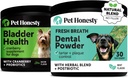 Cranberry Bstige Sundhed + tandpulver til tandrensning & Plaque Fjernelse, Urinary Tract & Bstige Support til hunde
