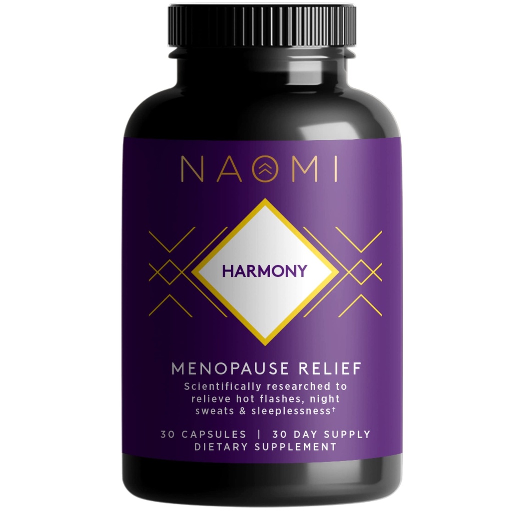 NAOMI Harmony Menopause Relief Supplement - Hormonbalance Support for Hot Flashs - 30 Veggie Kapsler