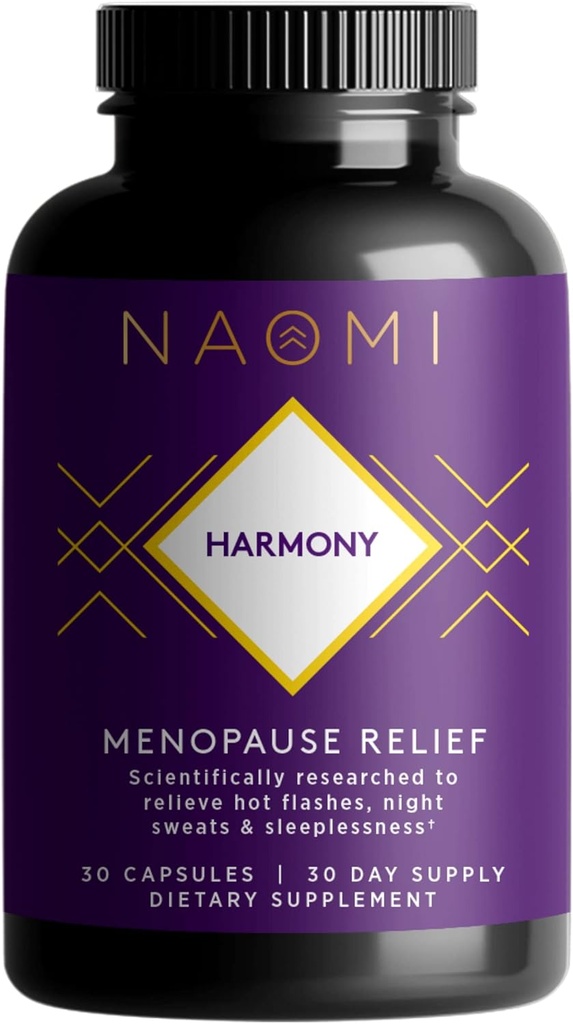 NAOMI Harmony Menopause Relief Supplement - Hormonbalance Support for Hot Flashs - 30 Veggie Kapsler