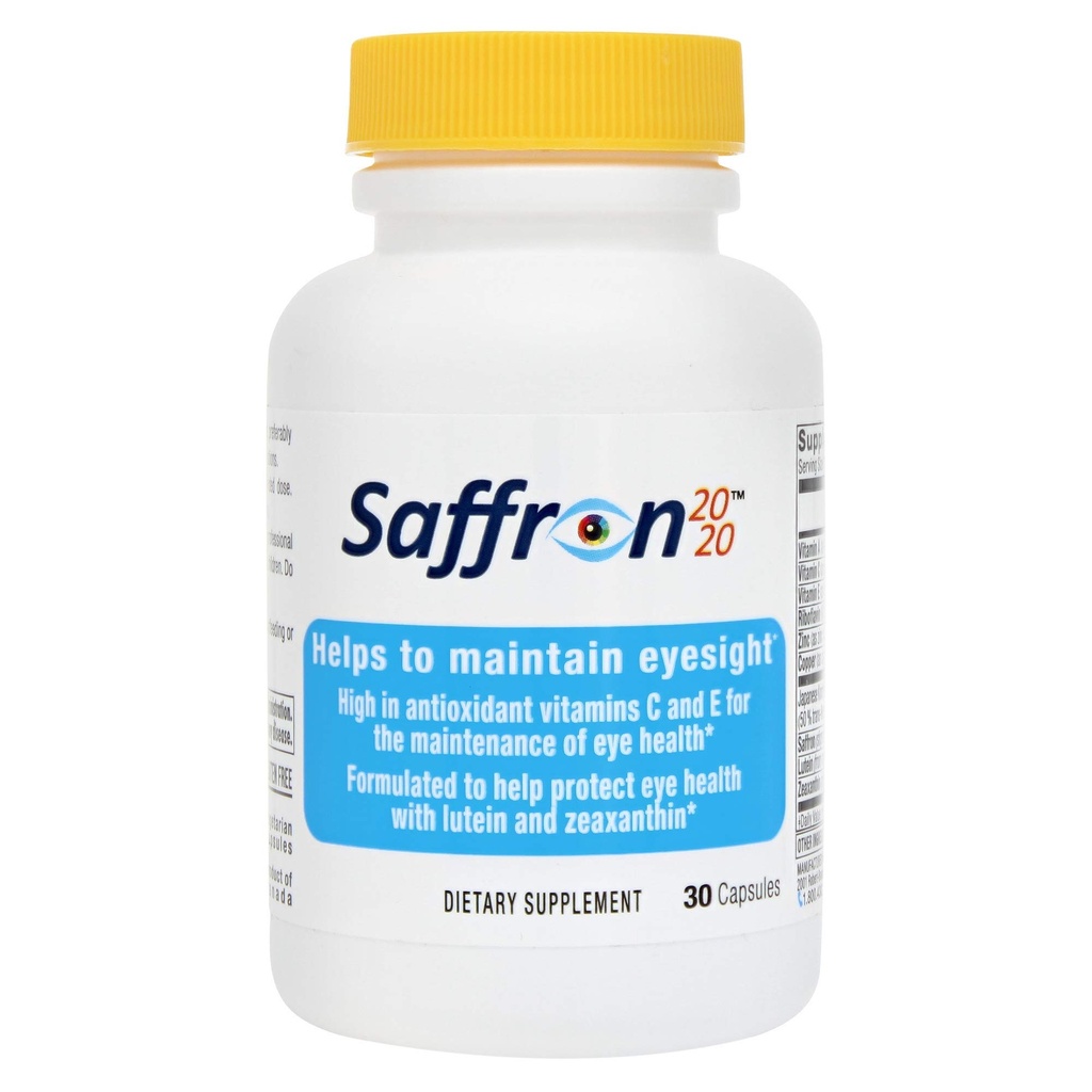 Saffron 2020 Supplement med Saffron, Resveratrol, Vitamin og Min, Zeaxanthin og Lutein -30 Vegetariske Kapsler