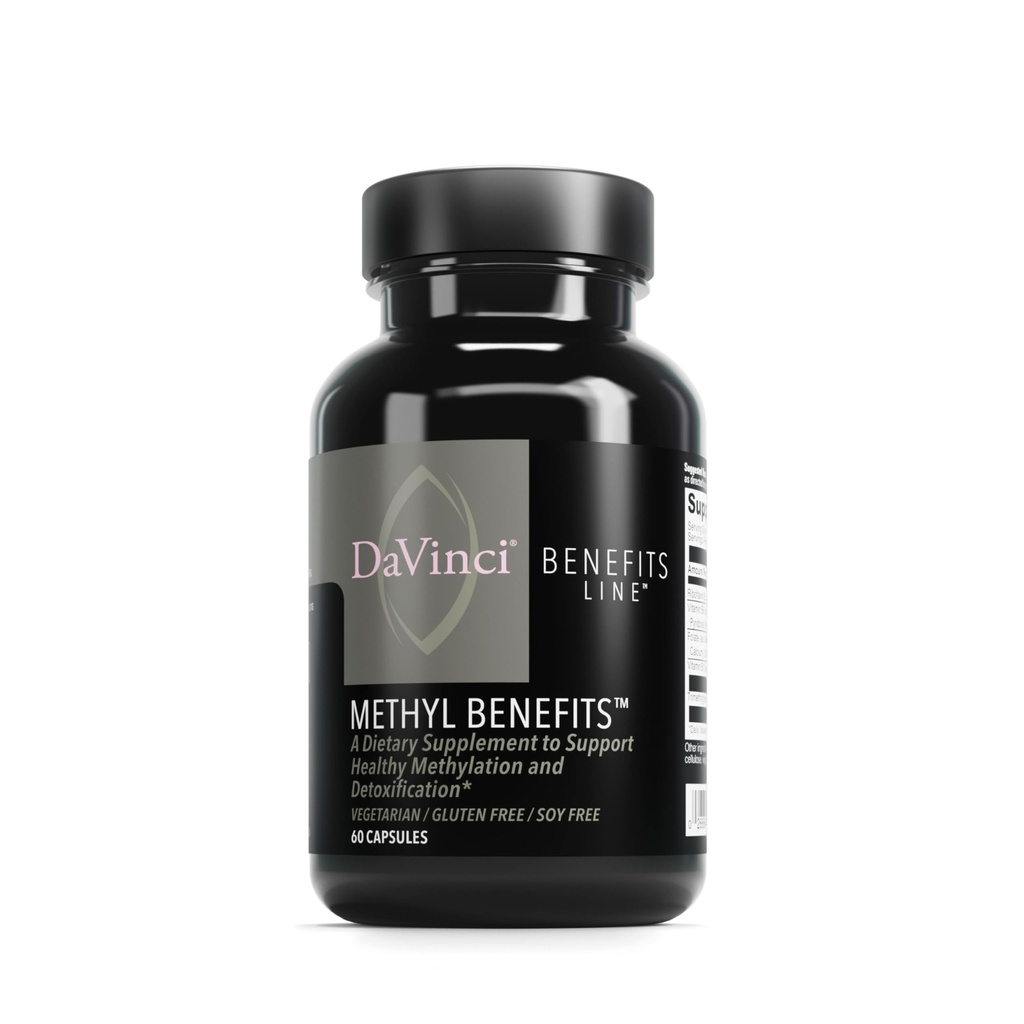 DAVINCI Labs Methylefordele - Kosttilskud til støtte sund methylering, afgiftning og energiproduktion * - med vitamin B6, B12, Folate og mere - Gluten- fri - 60 Vegetariske kapsler