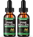 2 Pack Pine Pollen Tincture - Organic Pine Pollen Powder Liquid Drops Extract for immun Support, Sugar Free Natural Herbal Supplement - Vegan Pine Pollen Drops 4 Fl.Oz.
