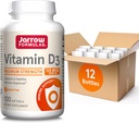 Jarrow Formulas Vitamin D3 125 mcg (5000 IE) - 100 Servere (Softgels) - Knoglehygiejne, immunforsvar & Calcium Metabolisme Support - D-vitamin supplement - D3 Vitamin - 5000 IE D-vitamin (pakning med 12)