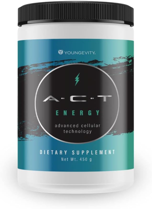 1 Canister ACT Energy Natural Sund Energi Drink 40 kalorier A.C.T. Af Younggevity (Ships Worldwide) Net Wt. 450g