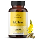 HERBAMAMA Mullein Leaf kapsler - 1200mg Mullein Leaf Extract for Lung Detox Support - Vegan, Non- GMO Respiratory Lung Cleanse Supplement