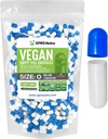 XPRS Nutra Størrelse 0 Tomme kapsler - 500 Tomme Veganske kapsler - Vegetariske piller - DIY vegetabilsk kapsel Fyldning - Veggie Pill Caps til Do- It- Yourself Kosttilskud (blå / hvid)